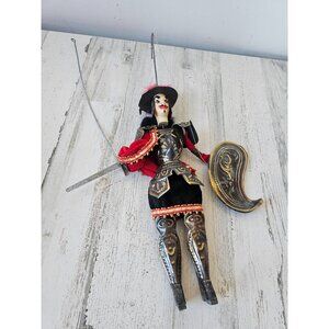 Antique knight marionette soldier puppet wooden metal puppeteer unique sword med
